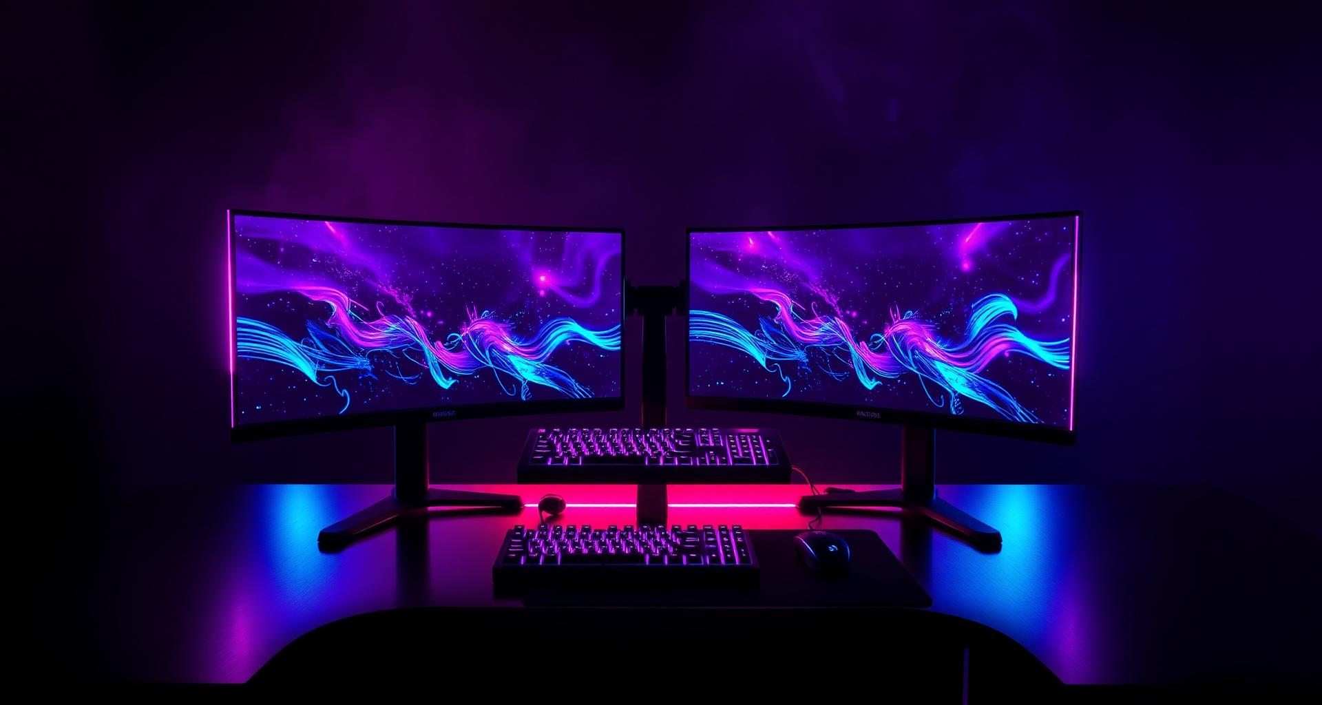 Premium gaming setup with RGB lighting